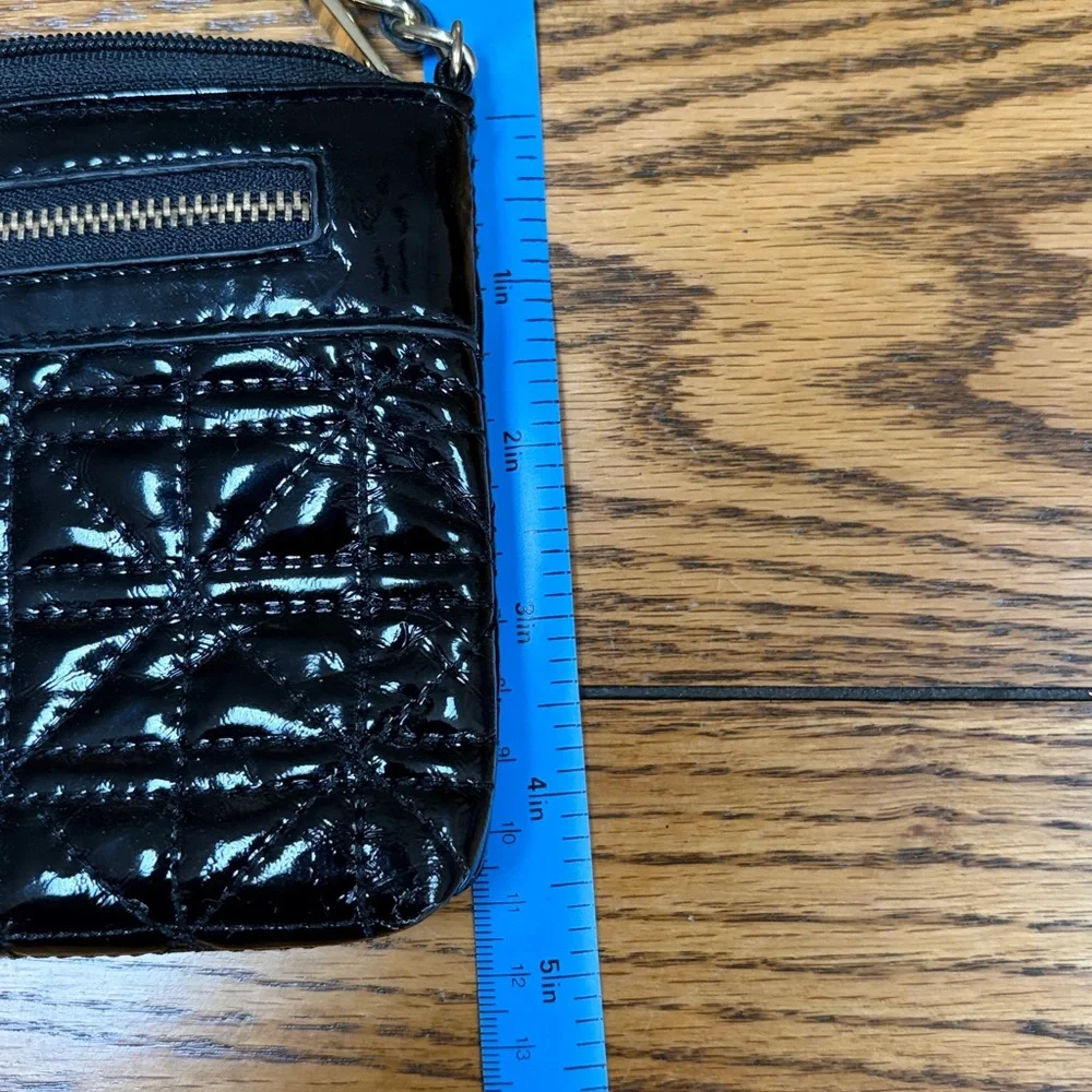 Nicole Miller Black Patent Quilted small purse - Picture 7 of 8